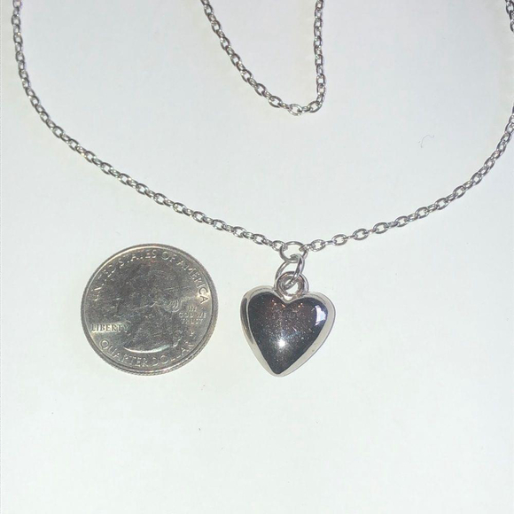 Silver Tone 3D Heart Pendant Boho Necklace - Picture 2 of 6